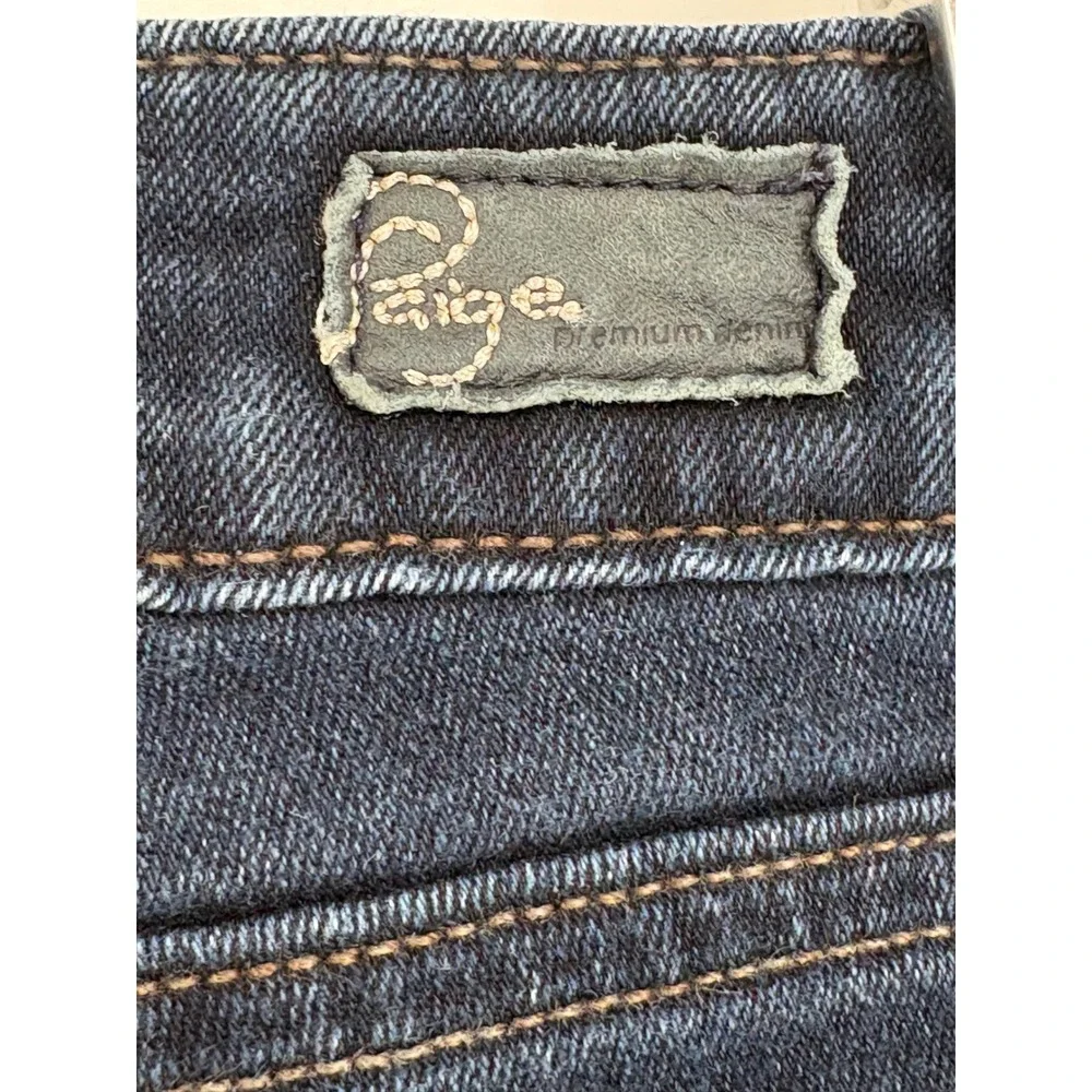 Paige Skyline Skinny Jeans High Rise Women Size 31 Dark Indigo Blue Stretch